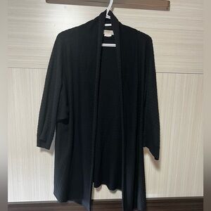Cocobleu Black Textured Loose Sleeve Sweater Cardigan in Size L